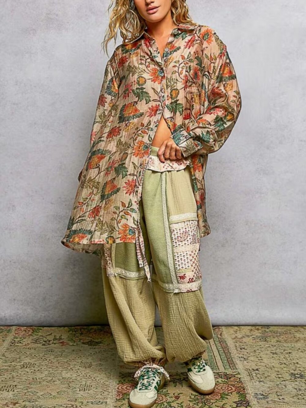 POL FLORAL LONG SHIRT - Picture 5 of 5